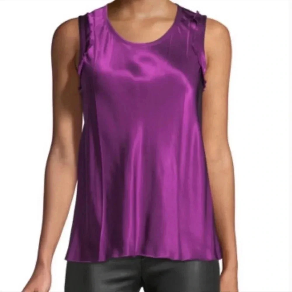 Helmut Lang violet satin Bias top